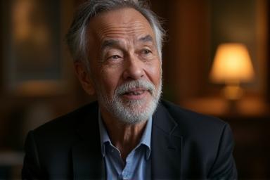 Artist talking in an interview setting